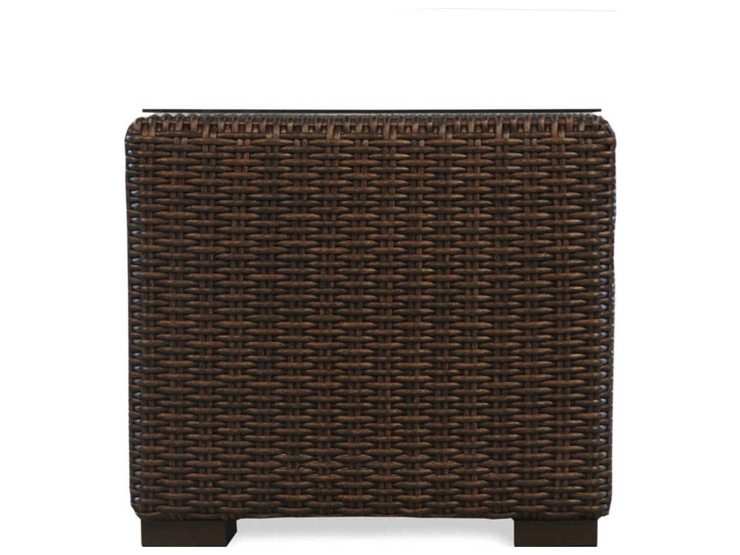Lloyd Flanders Mesa Wicker Square Glass Top Outdoor End Table