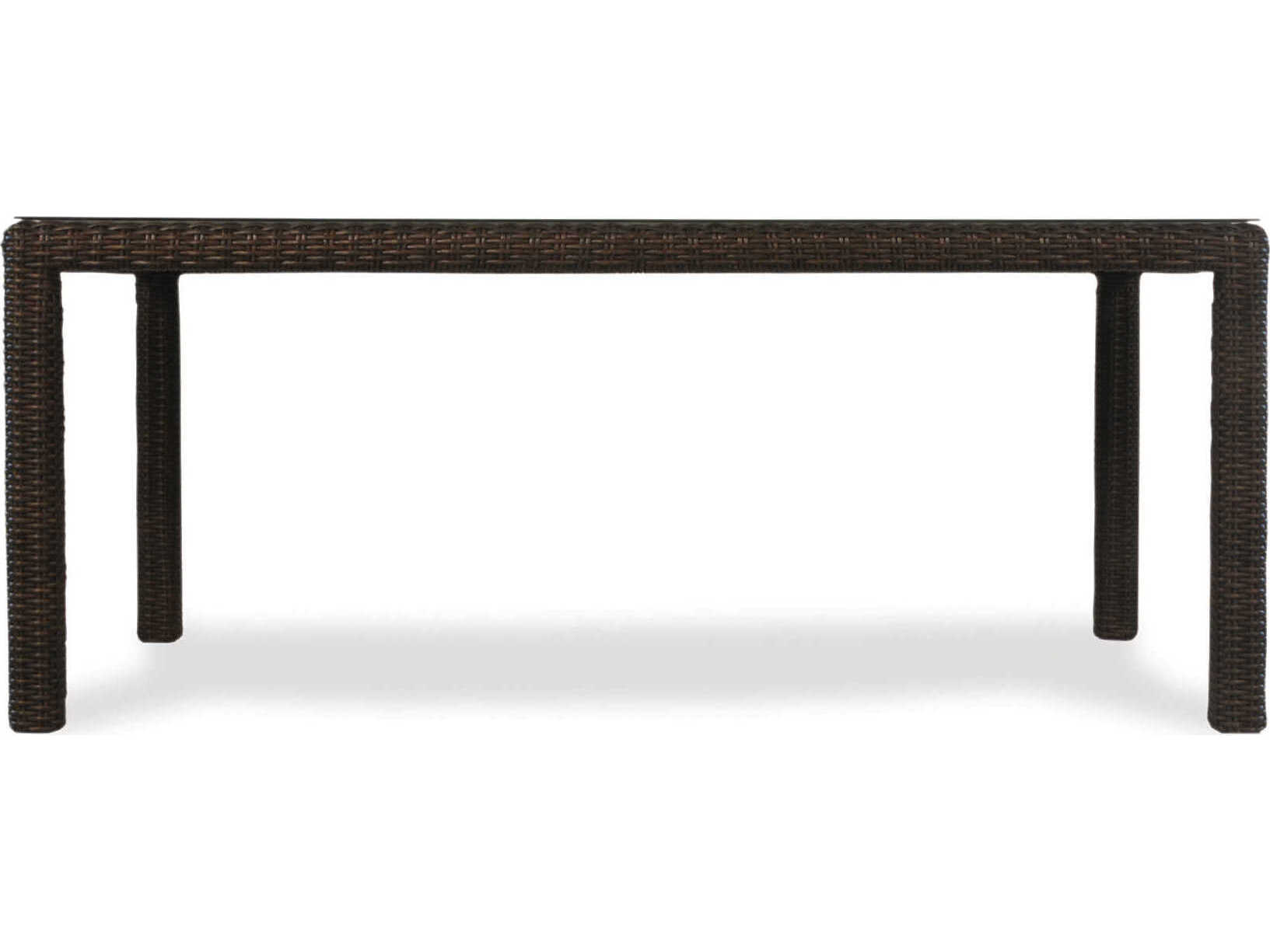 Lloyd Flanders Mesa Wicker Rectangular Glass Top Outdoor Dining Table