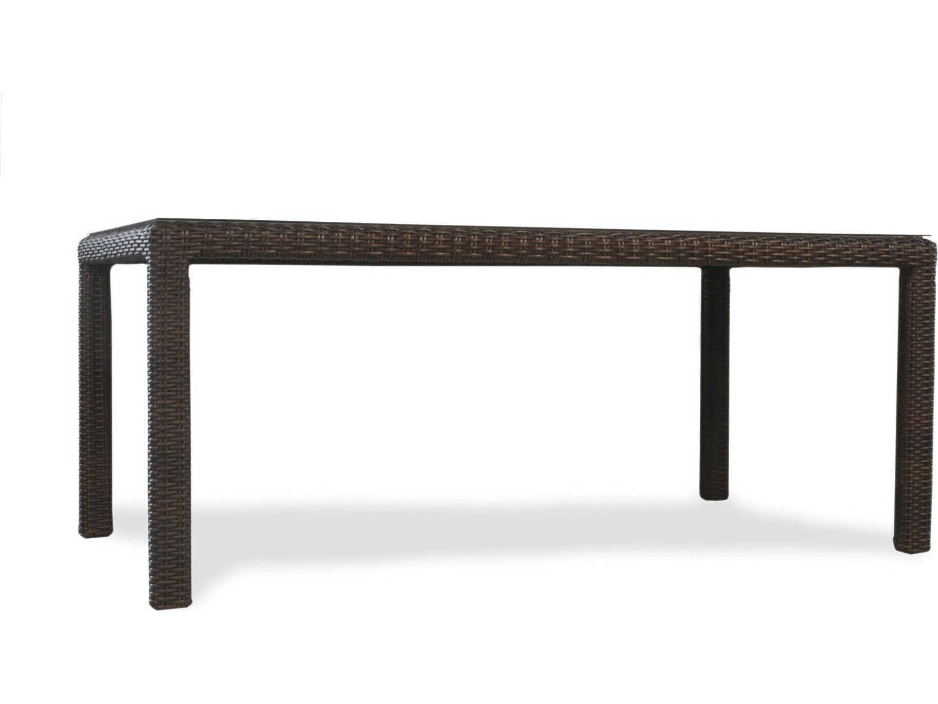 Lloyd Flanders Mesa Wicker Rectangular Glass Top Outdoor Dining Table
