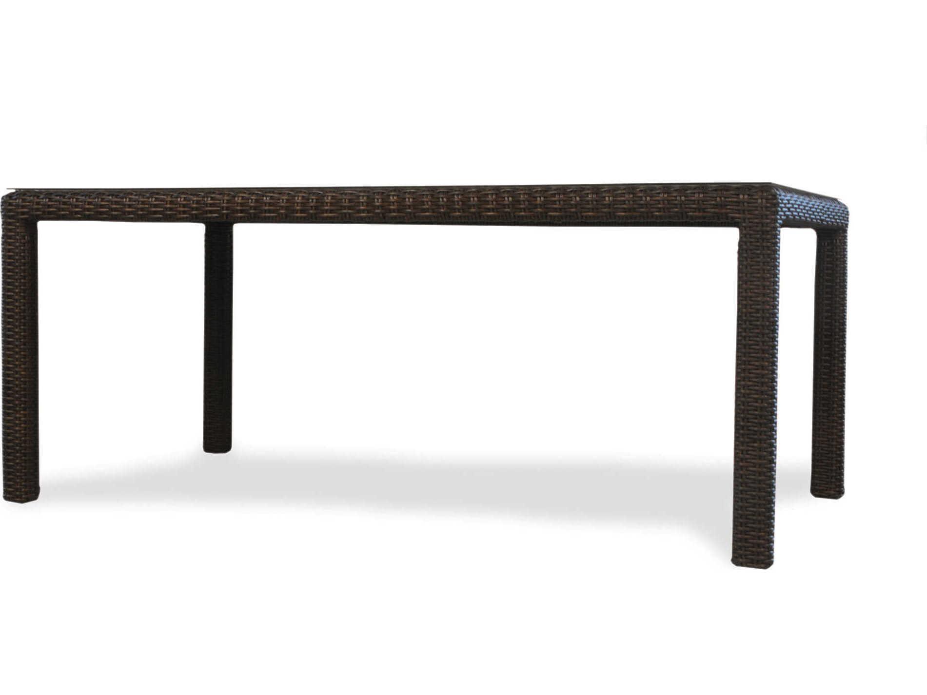 Lloyd Flanders Mesa Wicker Rectangular Glass Top Outdoor Dining Table