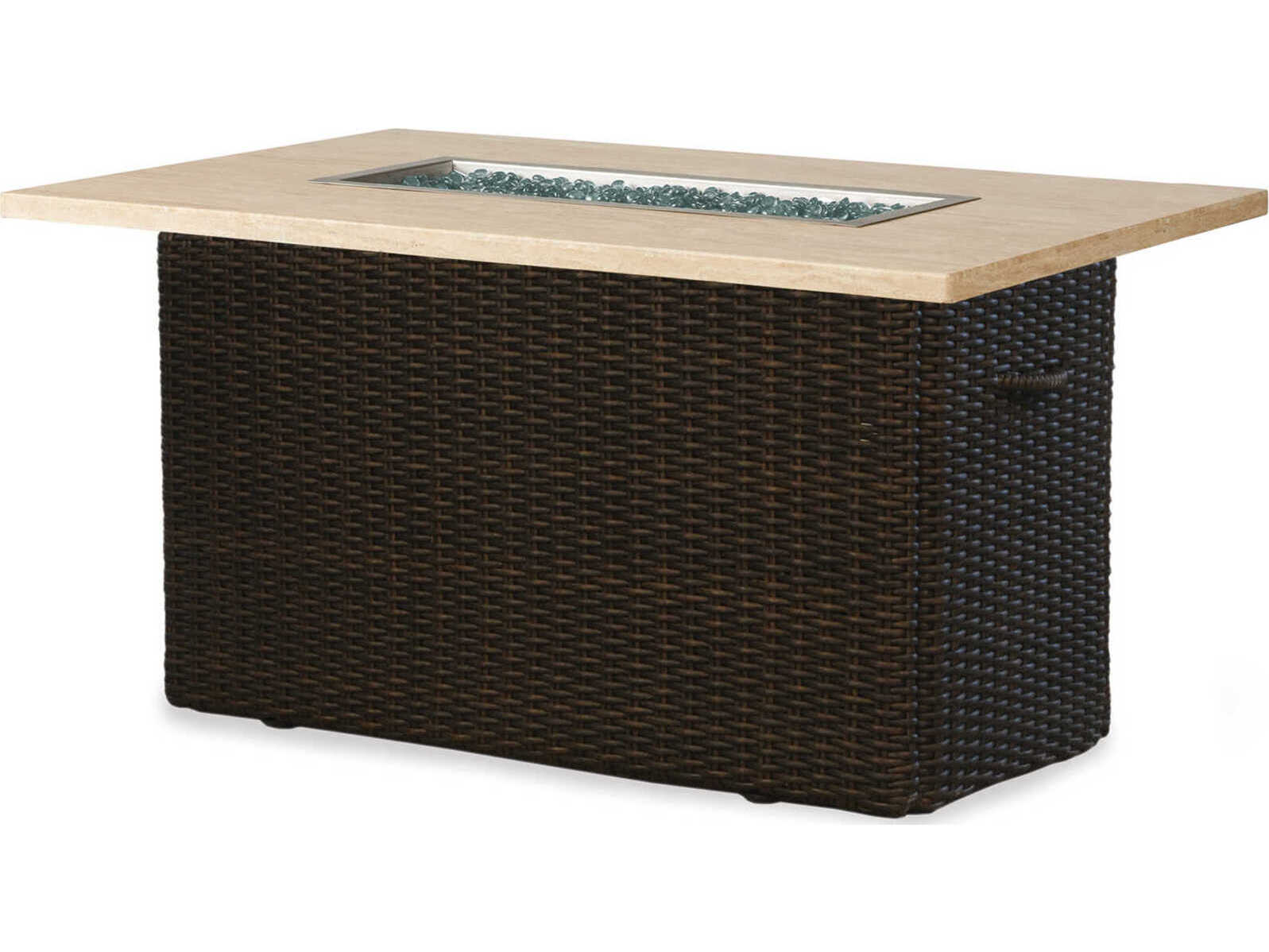 Lloyd Flanders Mesa Wicker Rectangular Outdoor Fire Pit Table