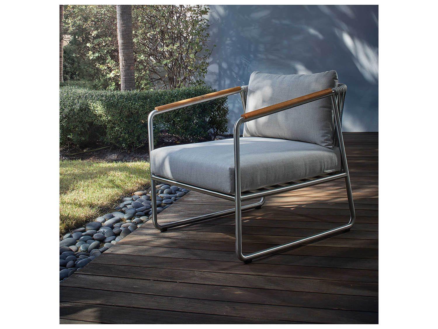 Lloyd Flanders Elevation Stainless Steel Outdoor Patio Lounge Chair