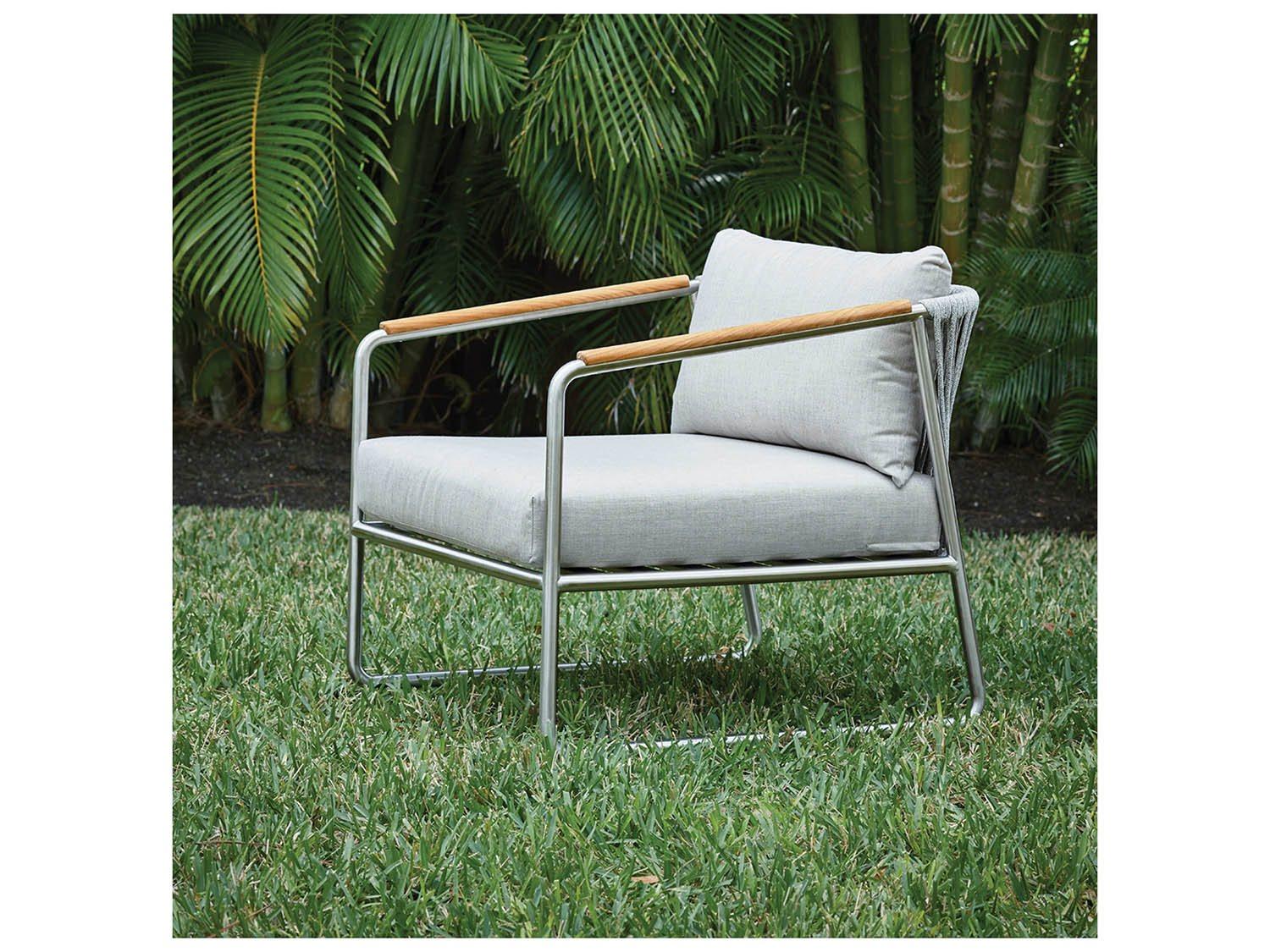 Lloyd Flanders Elevation Stainless Steel Outdoor Patio Lounge Chair