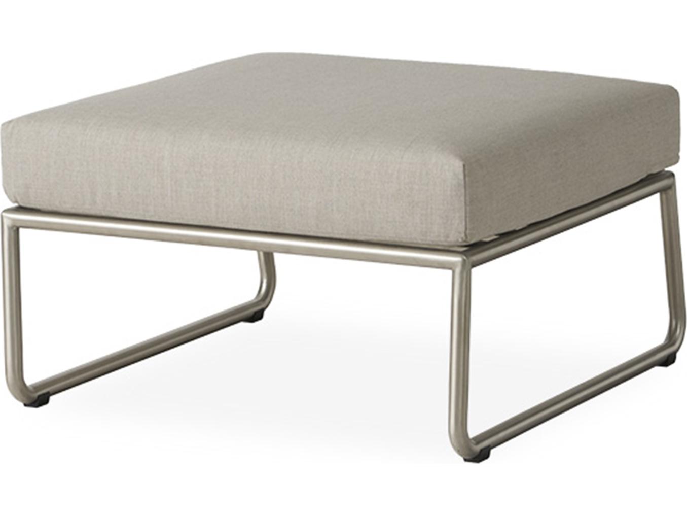 Lloyd Flanders Elevation Stainless Steel Outdoor Ottoman