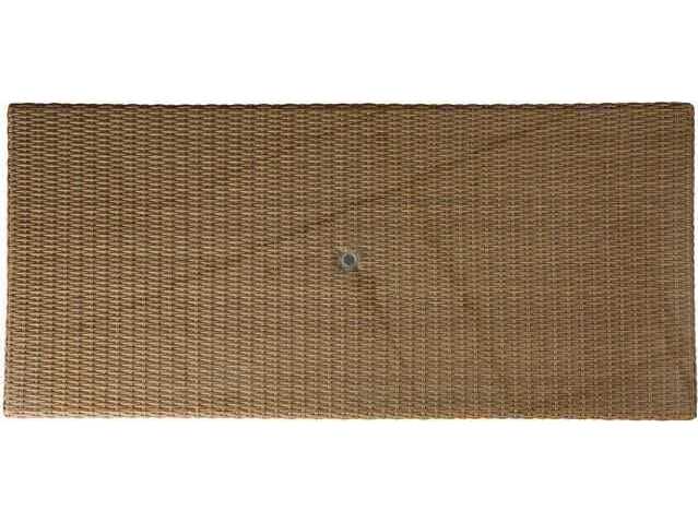 Lloyd Flanders Magnolia Wicker Rectangular Outdoor Dining Table with Umbrella Hole