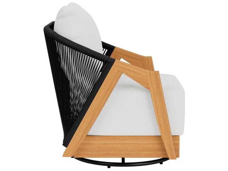 Lloyd Flanders Alpine Teak Swivel Lounge Chair