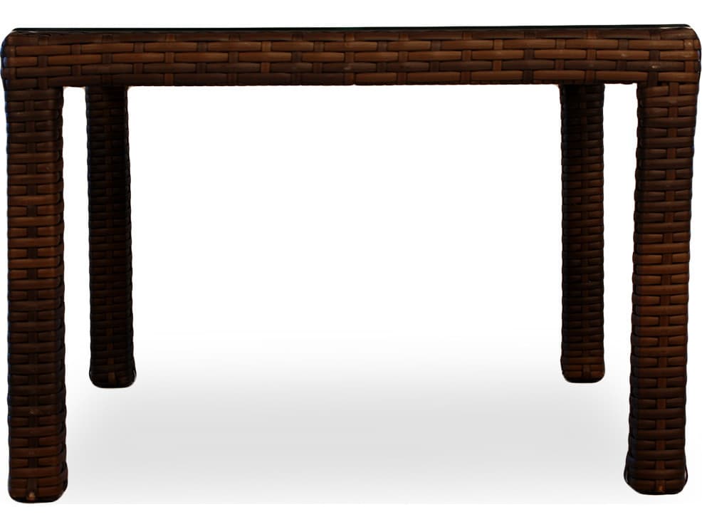 Lloyd Flanders Contempo Wicker Square Outdoor Patio Dining Table with Umbrella Hole