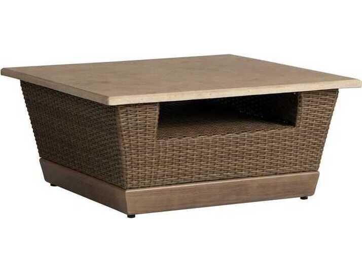 Lloyd Flanders Charisma Aluminum WIcker Square Coffee Table