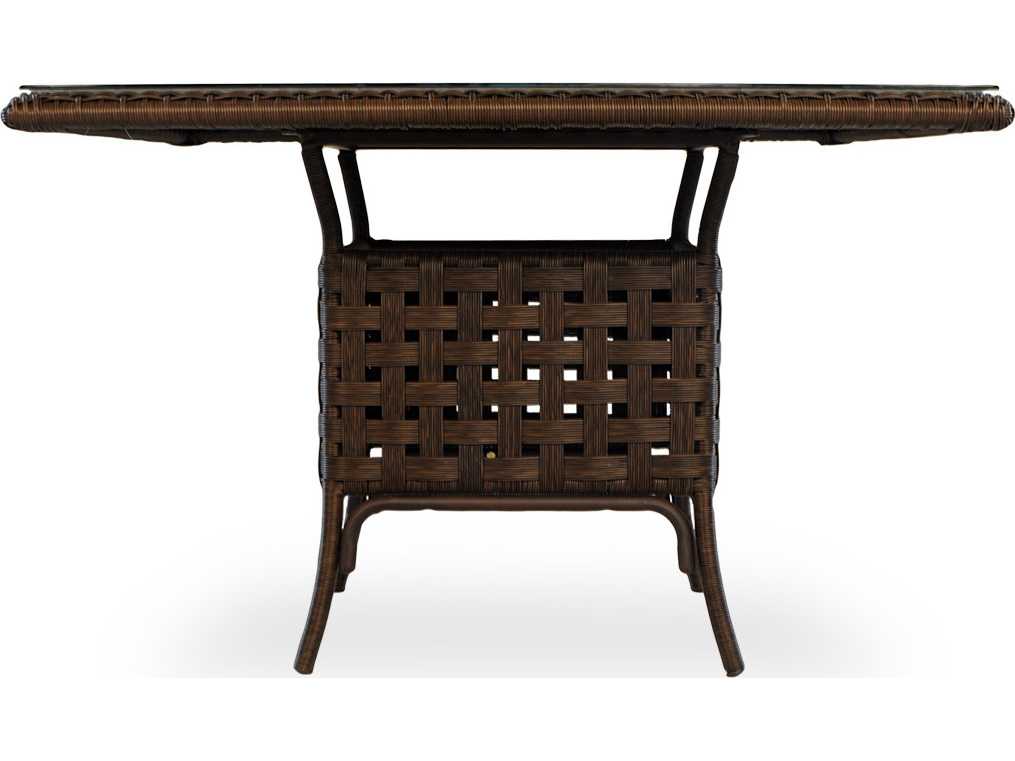 Lloyd Flanders Haven Wicker Square Outdoor Dining Table with Umbrella Hole