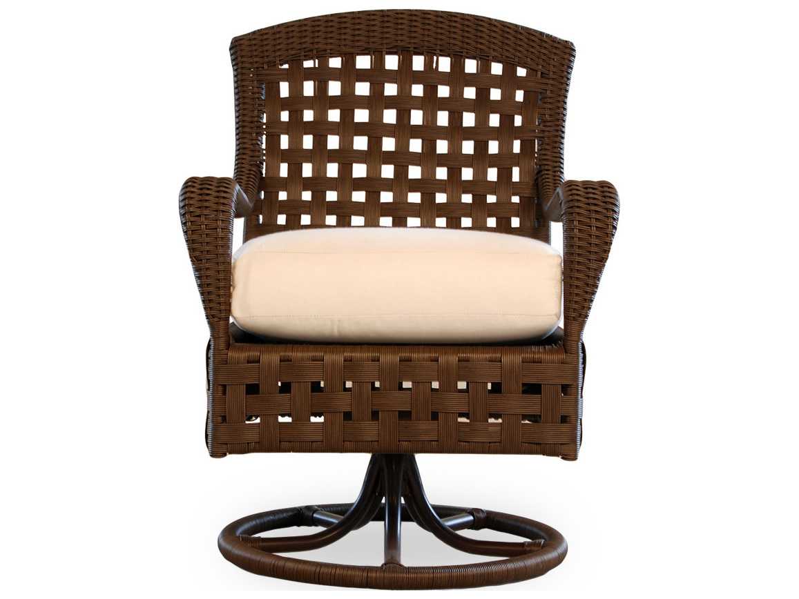 Lloyd Flanders Haven Wicker Swivel Patio Dining Arm Chair