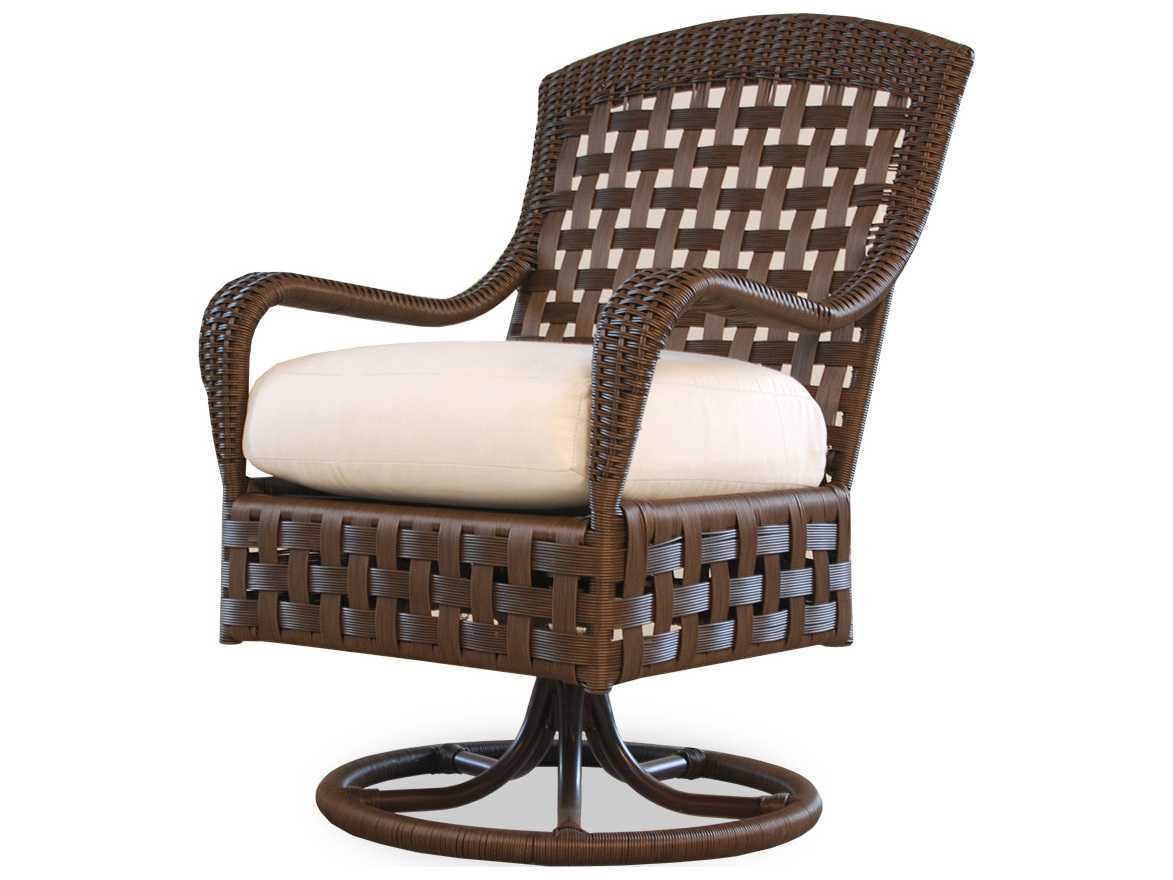 Lloyd Flanders Haven Wicker Swivel Patio Dining Arm Chair