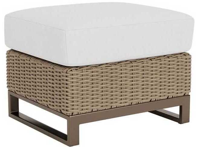 Lloyd Flanders Milan Wicker Outdoor Ottoman