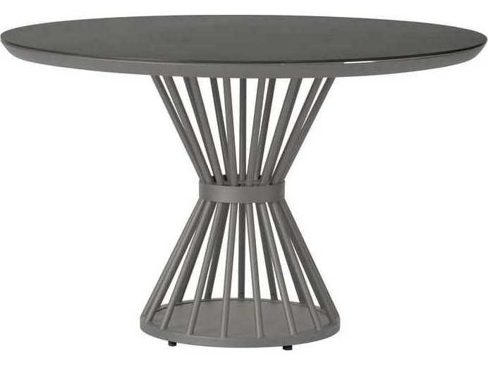 Lloyd Flanders Universal Accessories Aluminum Diameter Round Dining Table with Stone Top
