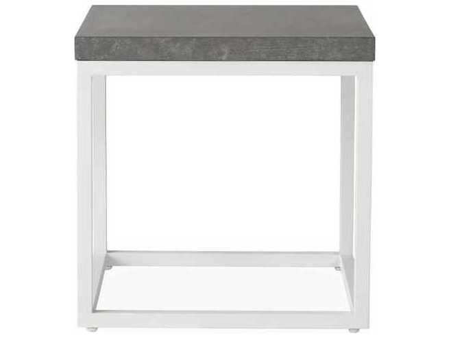 Lloyd Flanders Universal Accessories Aluminum Square Matt White Frame and Gray Ceramic top