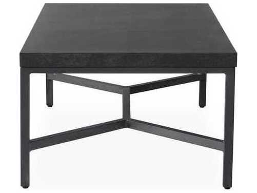 Lloyd Flanders Universal Accessories Aluminum Rectangular Cocktail Table with Matte Anthracite frame and Black Ceramic top