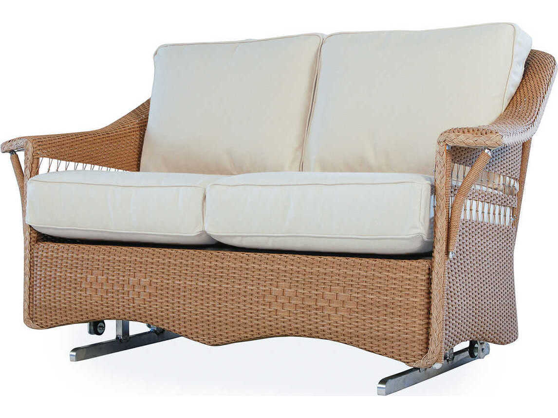 Lloyd Flanders Nantucket Wicker Glider Outdoor Loveseat