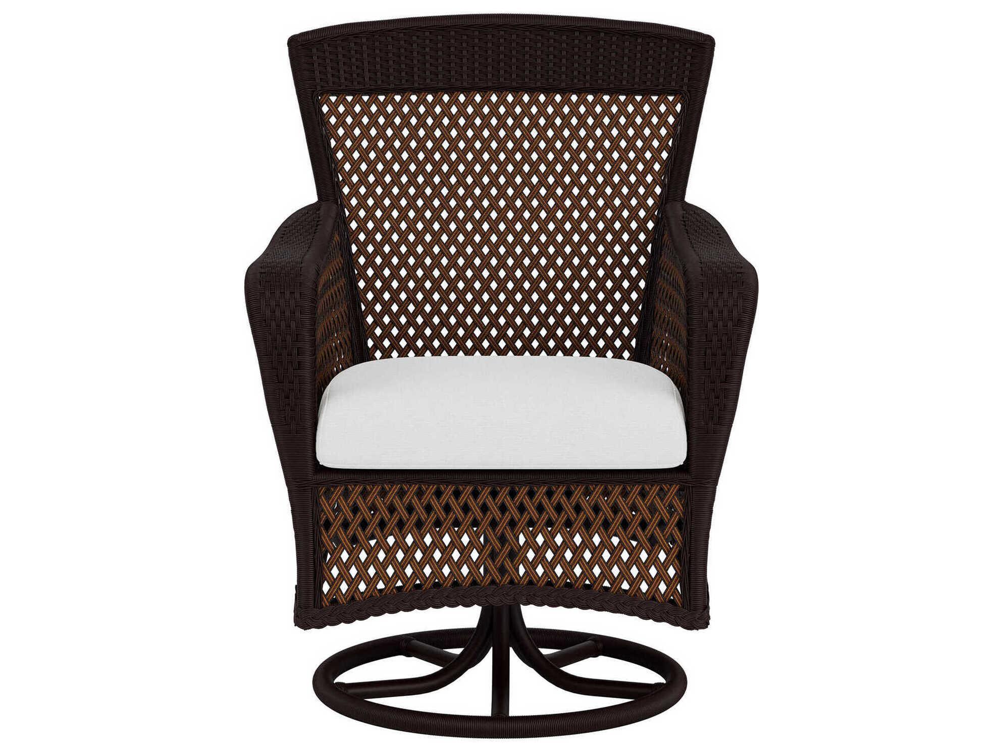 Lloyd Flanders Grand Traverse Wicker Swivel Outdoor Dining Arm Chair