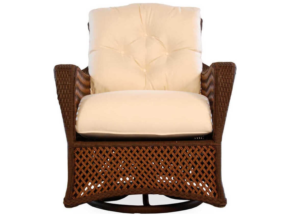 Lloyd Flanders Grand Traverse Wicker Swivel Rocker Outdoor Lounge Chair