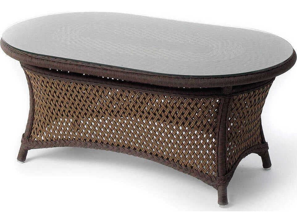 Lloyd Flanders Grand Traverse Wicker Oval Patio Coffee Table