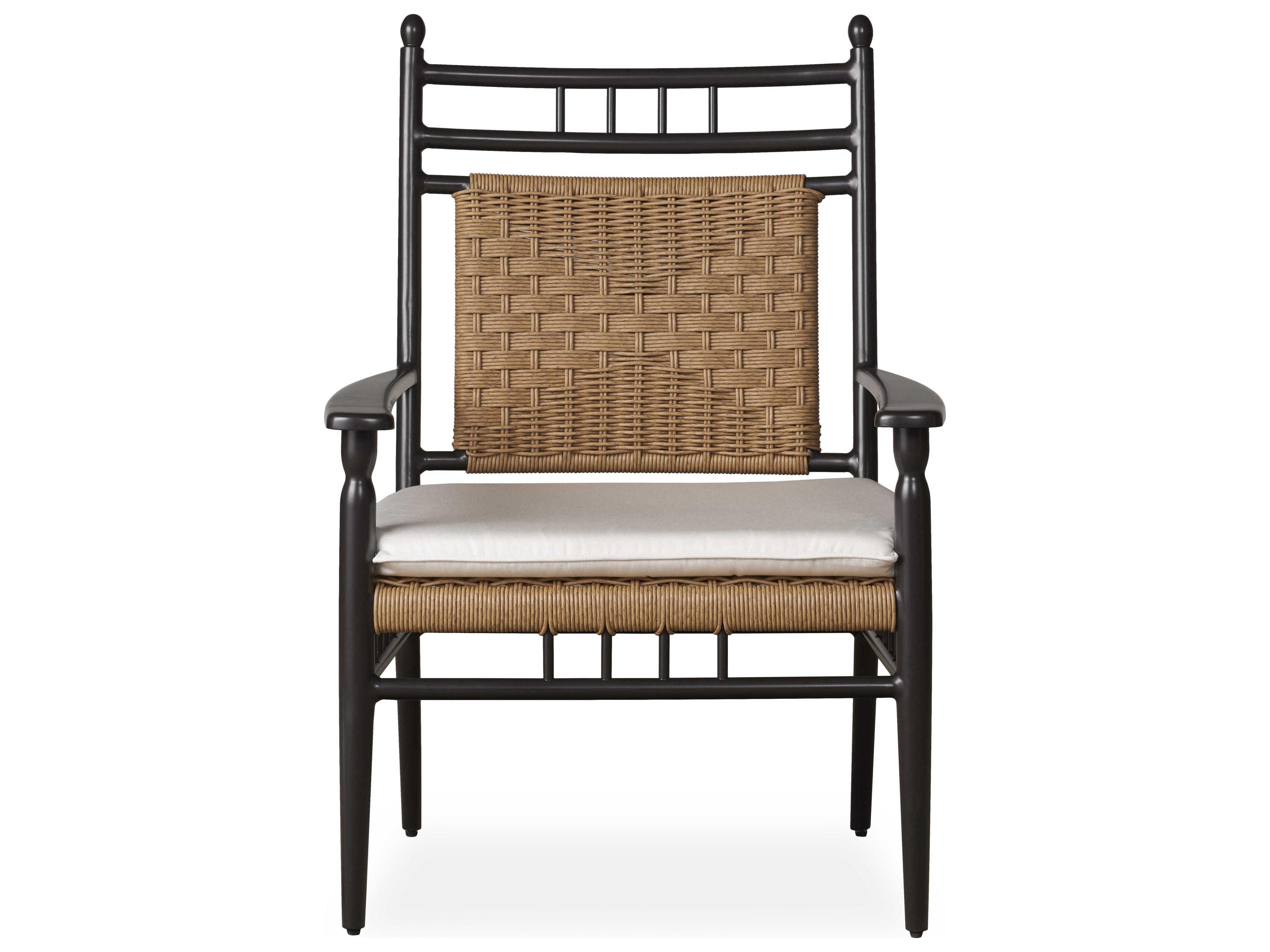 Lloyd Flanders Low Country Antique Black Aluminum Outdoor Lounge Chair