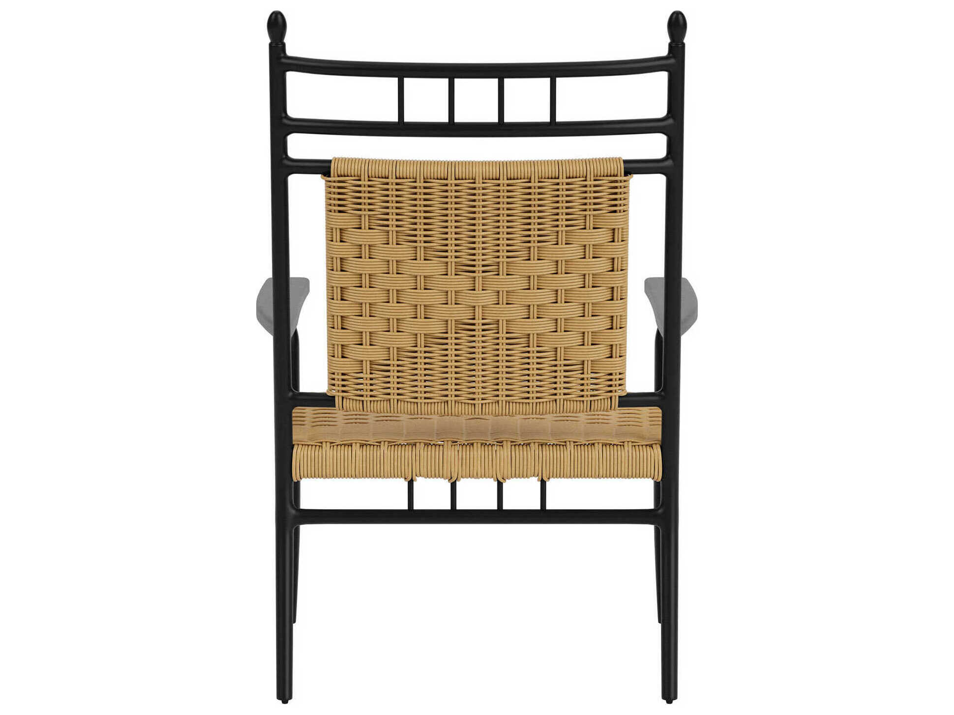 Lloyd Flanders Low Country Antique Black Aluminum Outdoor Lounge Chair