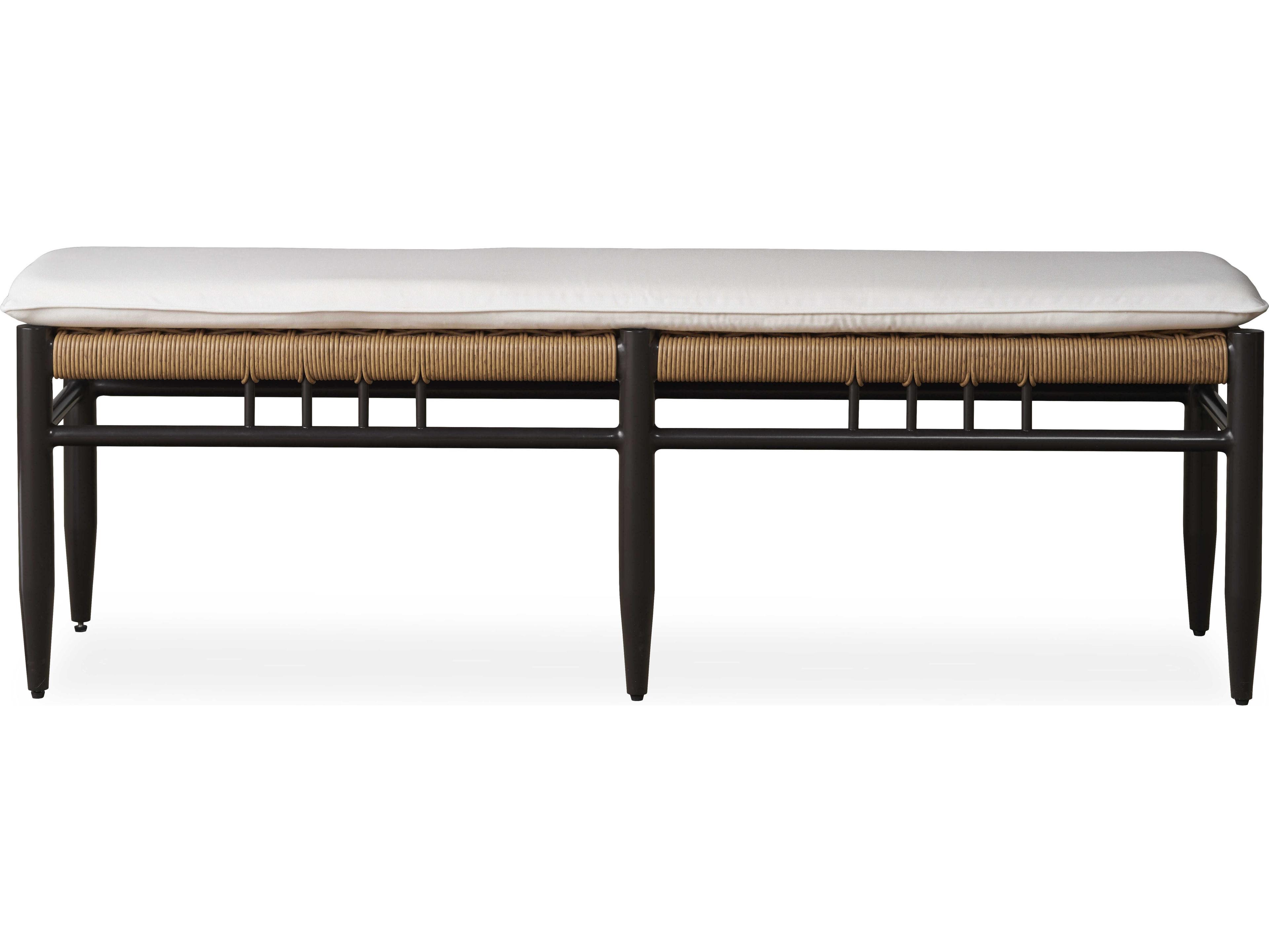 Lloyd Flanders Low Country Antique Black Aluminum Dining Patio Bench