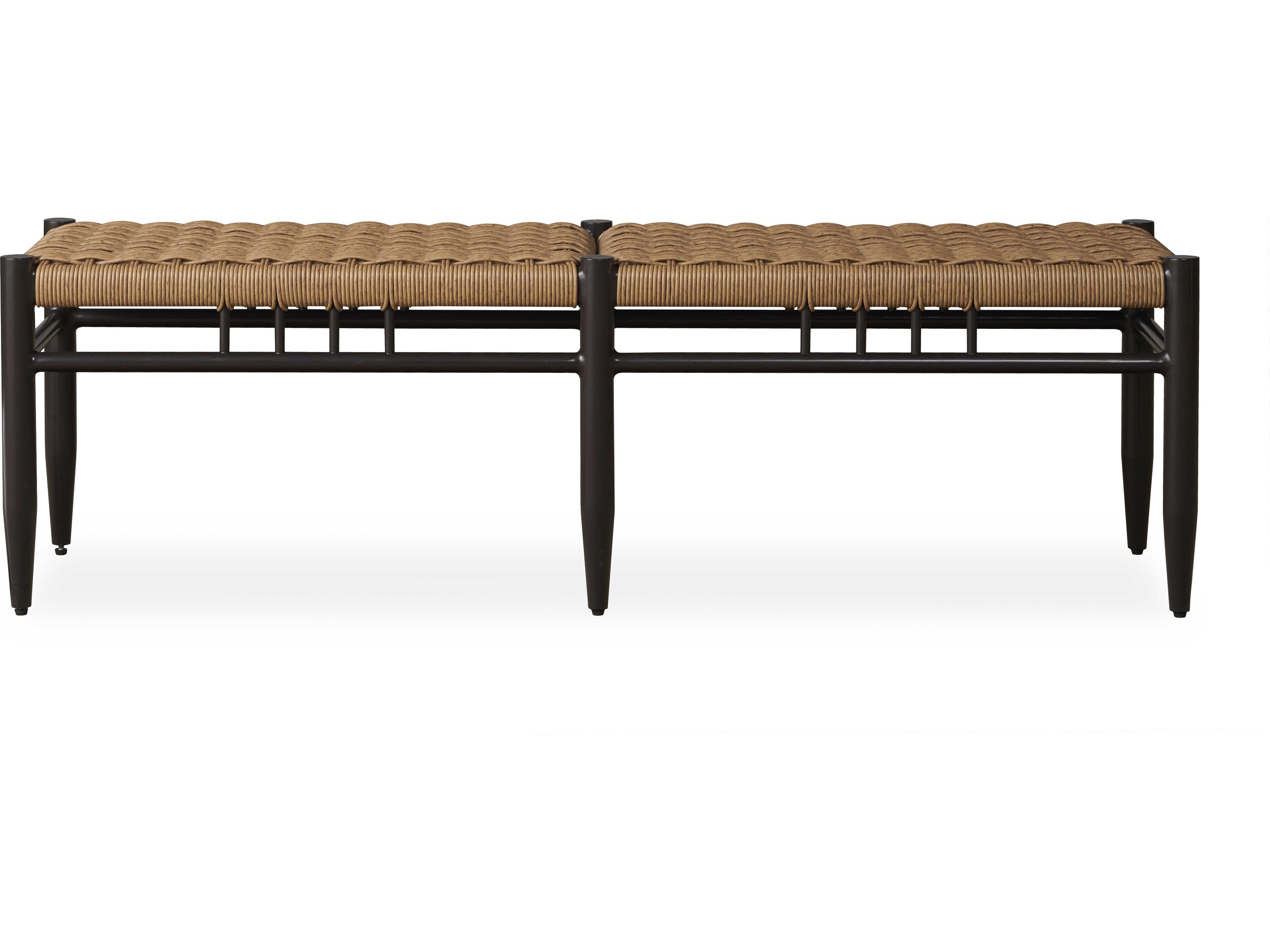 Lloyd Flanders Low Country Antique Black Aluminum Dining Patio Bench