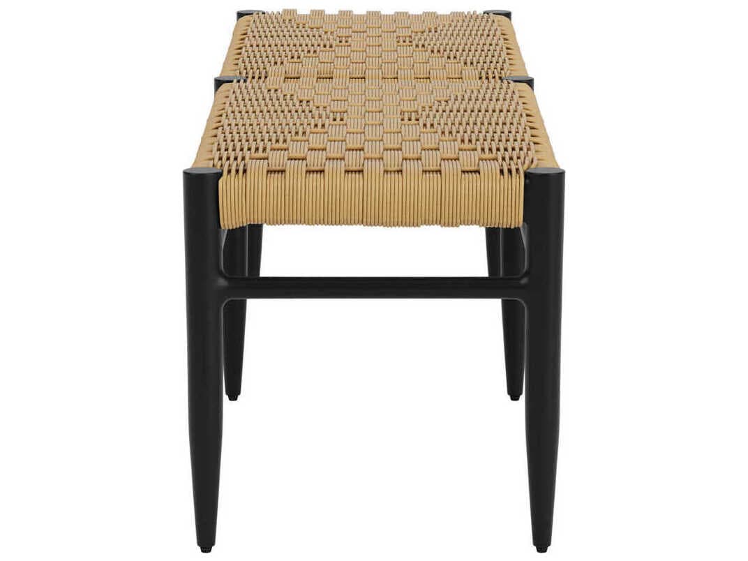 Lloyd Flanders Low Country Antique Black Aluminum Dining Patio Bench