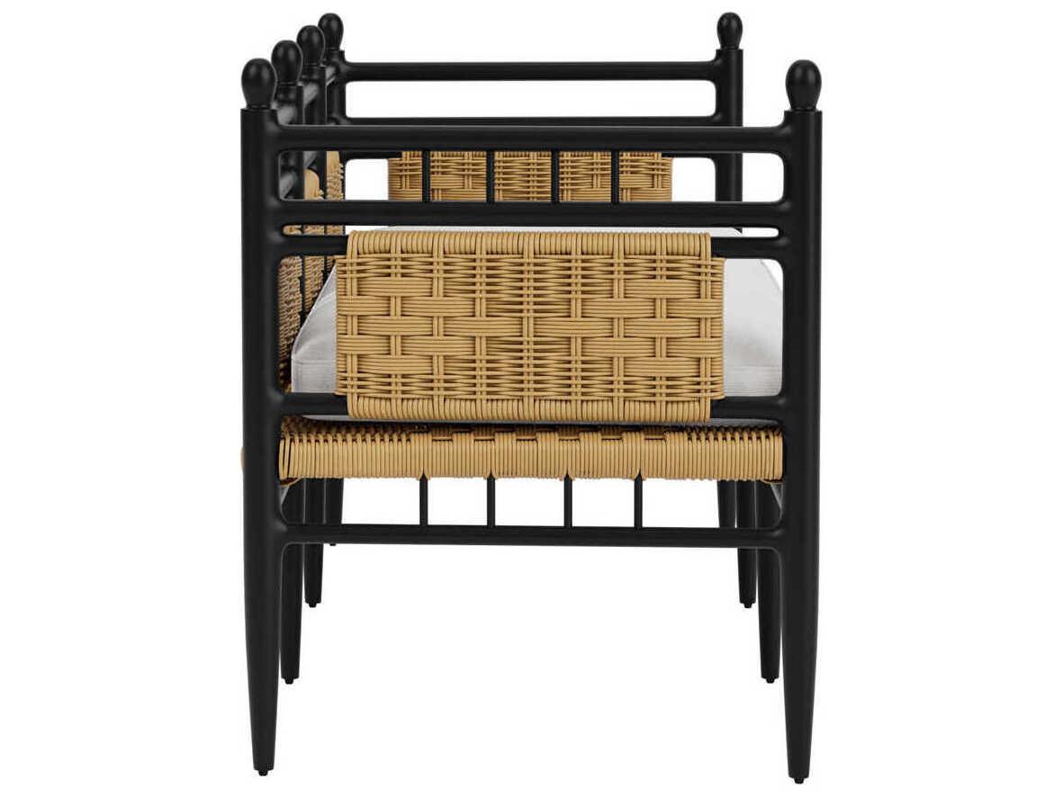 Lloyd Flanders Low Country Antique Black Aluminum Garden Outdoor Bench