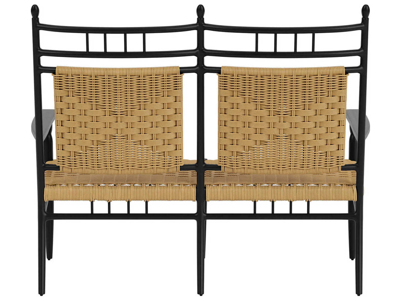 Lloyd Flanders Low Country Antique Black Aluminum Patio Loveseat