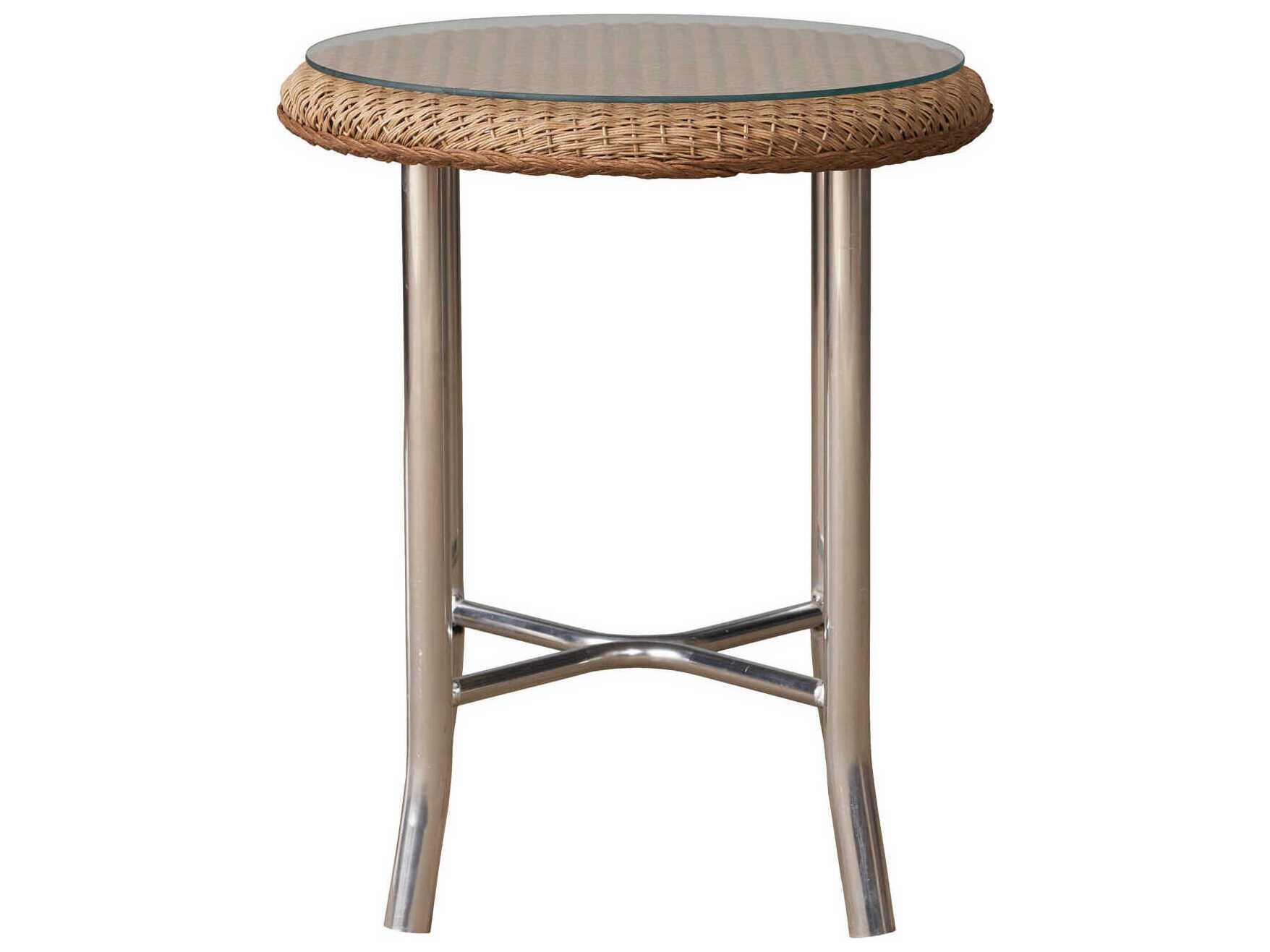 Lloyd Flanders Weekend Retreat Wicker Round Patio End Table
