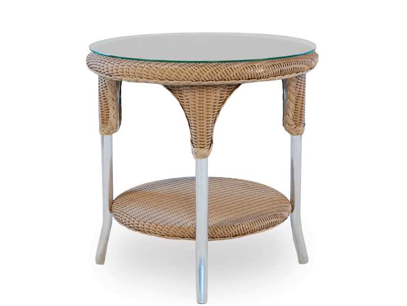 Lloyd Flanders Wicker Round Outdoor End Table