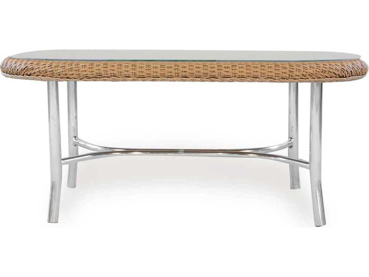 Lloyd Flanders Weekend Retreat Wicker Oval Patio Coffee Table