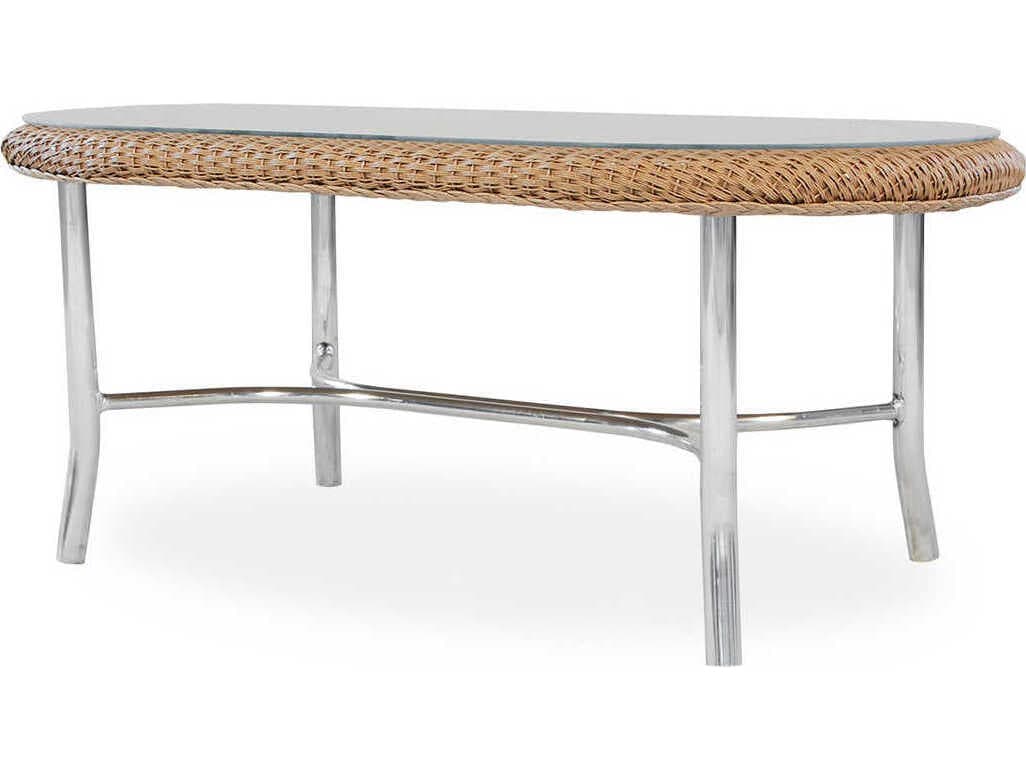 Lloyd Flanders Quick Ship Weekend Retreat Wicker Oval Patio Coffee Table