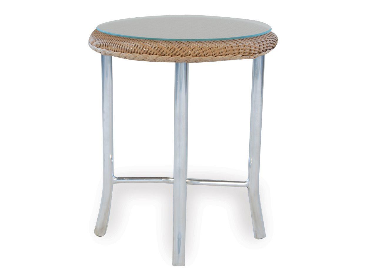Lloyd Flanders Wicker Round Outdoor End Table