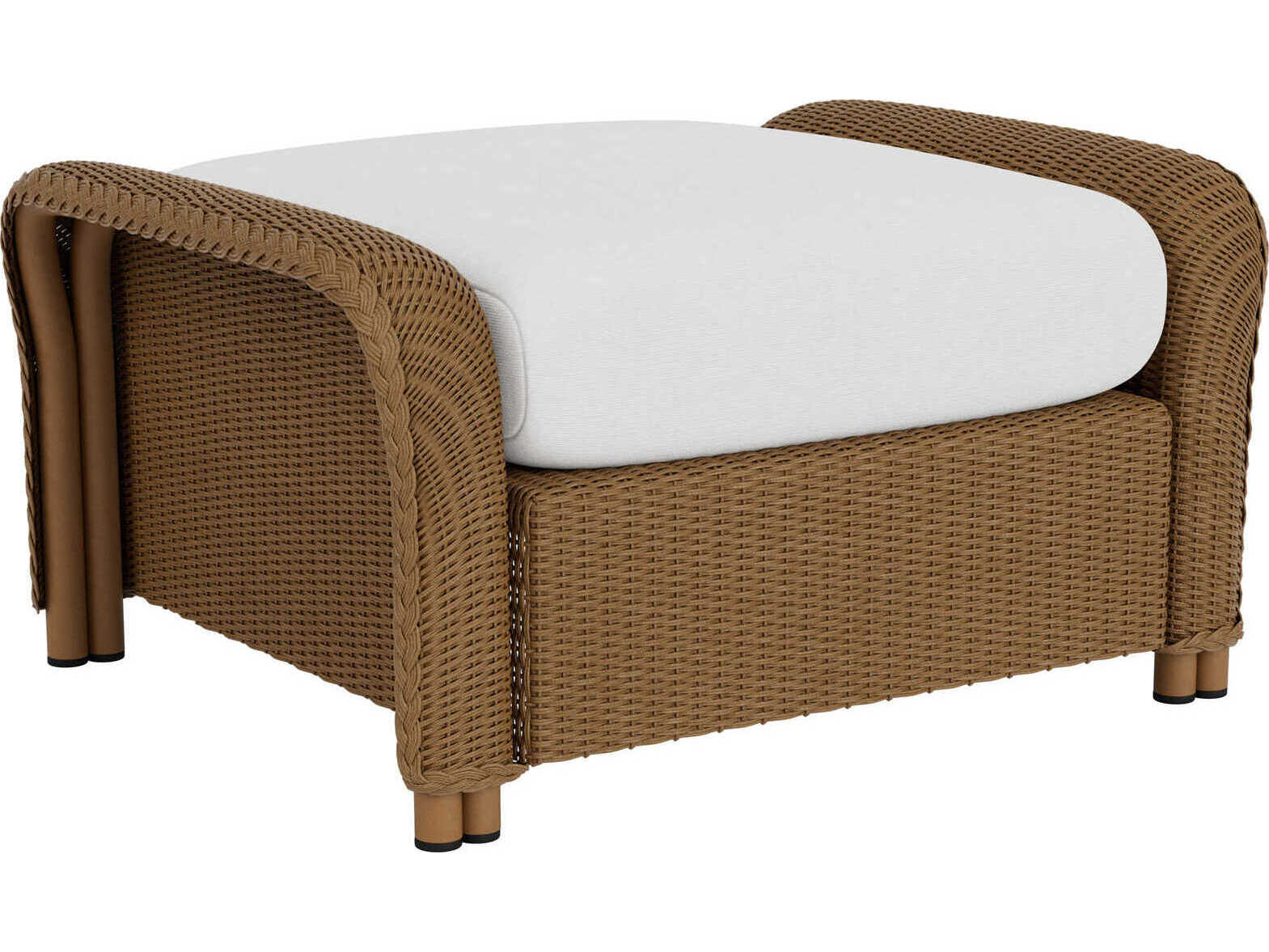 Lloyd Flanders Quick Ship Reflections Wicker Small Outdoor Ottoman