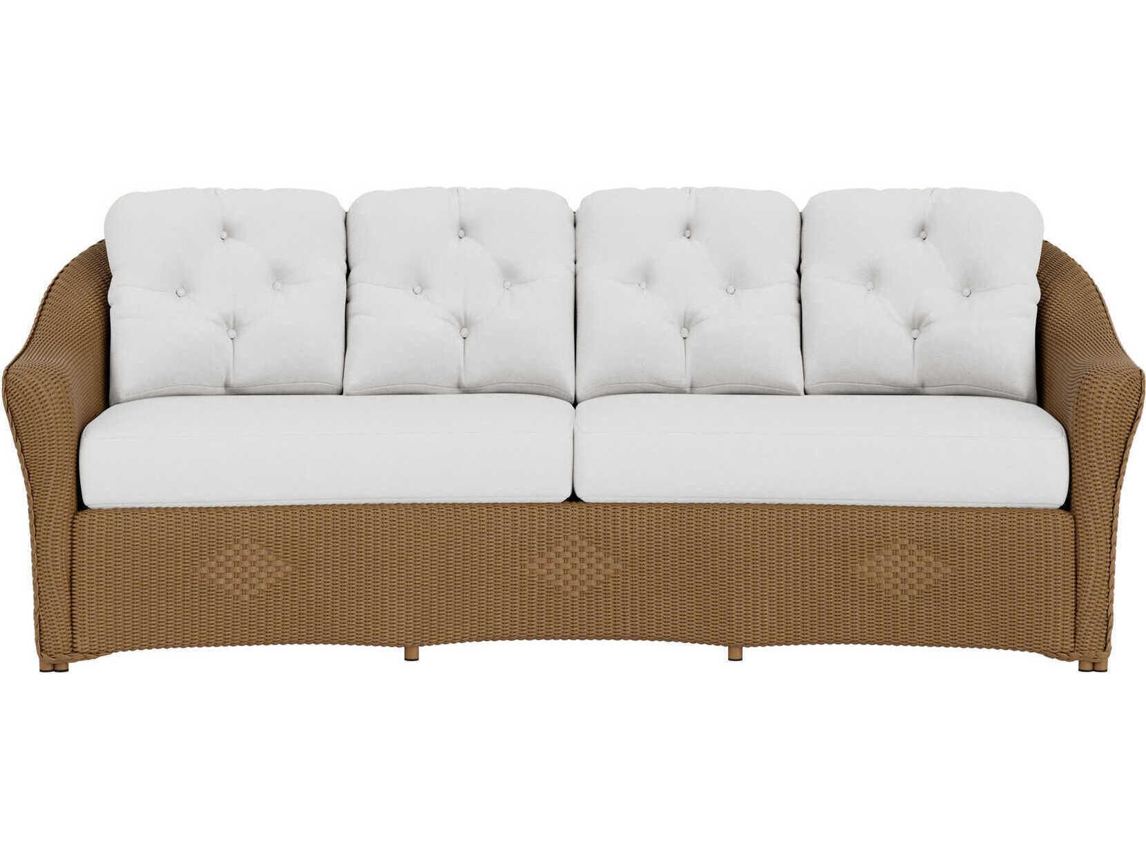 Lloyd Flanders Quick Ship Reflections Wicker Crescent Outdoor Sofa