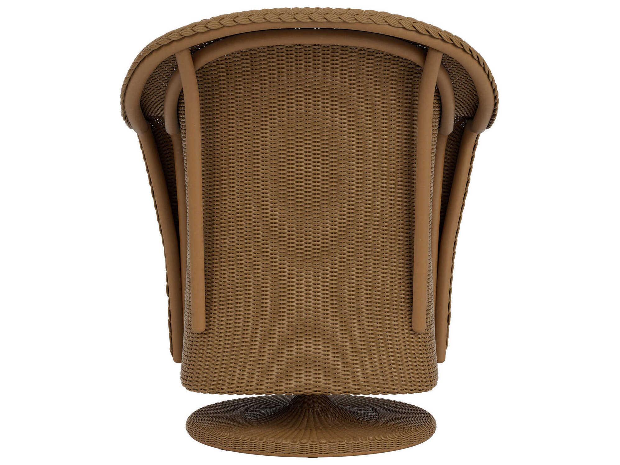 Lloyd Flanders Quick Ship Reflections Wicker Swivel Patio Dining Arm Chair