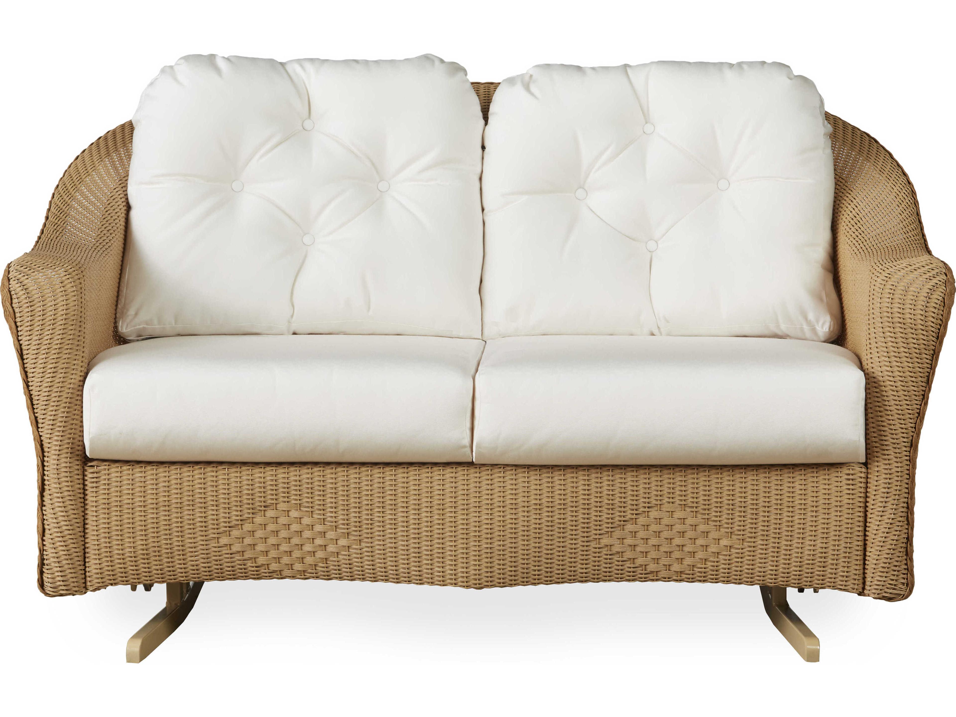Lloyd Flanders Quick Ship Reflections Wicker Patio Loveseat Glider