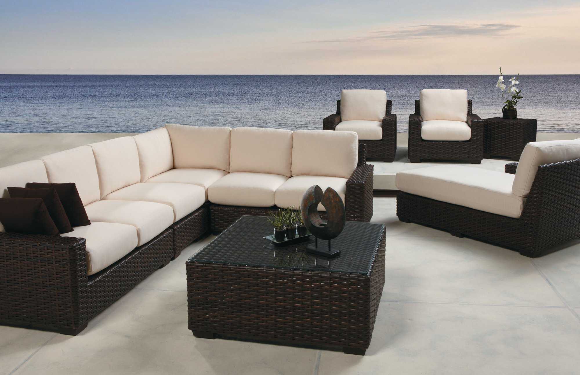 Lloyd Flanders Contempo Wicker Sectional Outdoor Patio Lounge Set