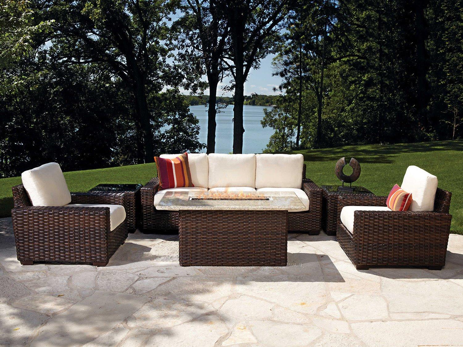 Lloyd Flanders Contempo Wicker Firepit Patio Lounge Set