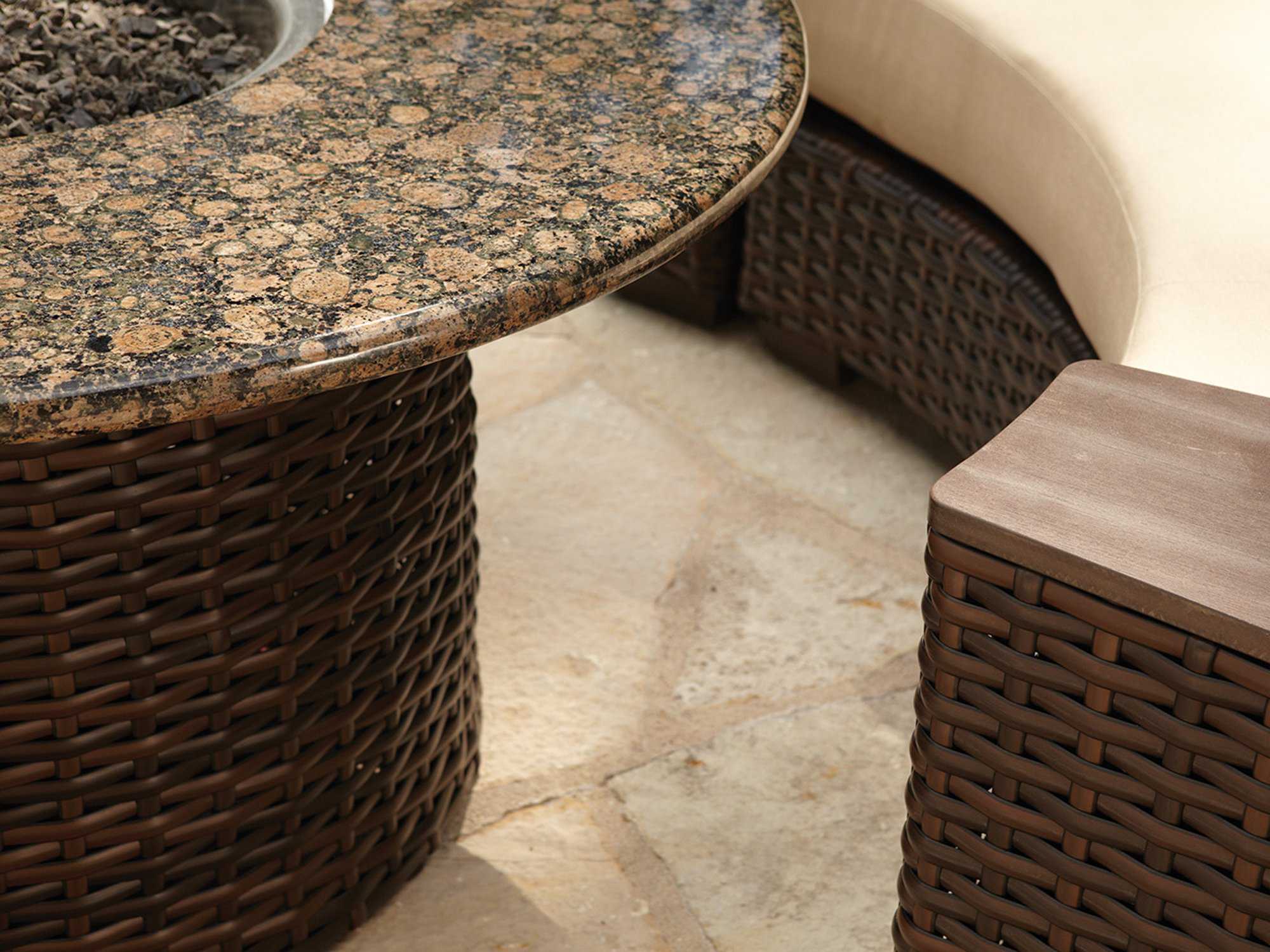 Lloyd Flanders Contempo Wicker Fire Pit Outdoor Patio Lounge Set