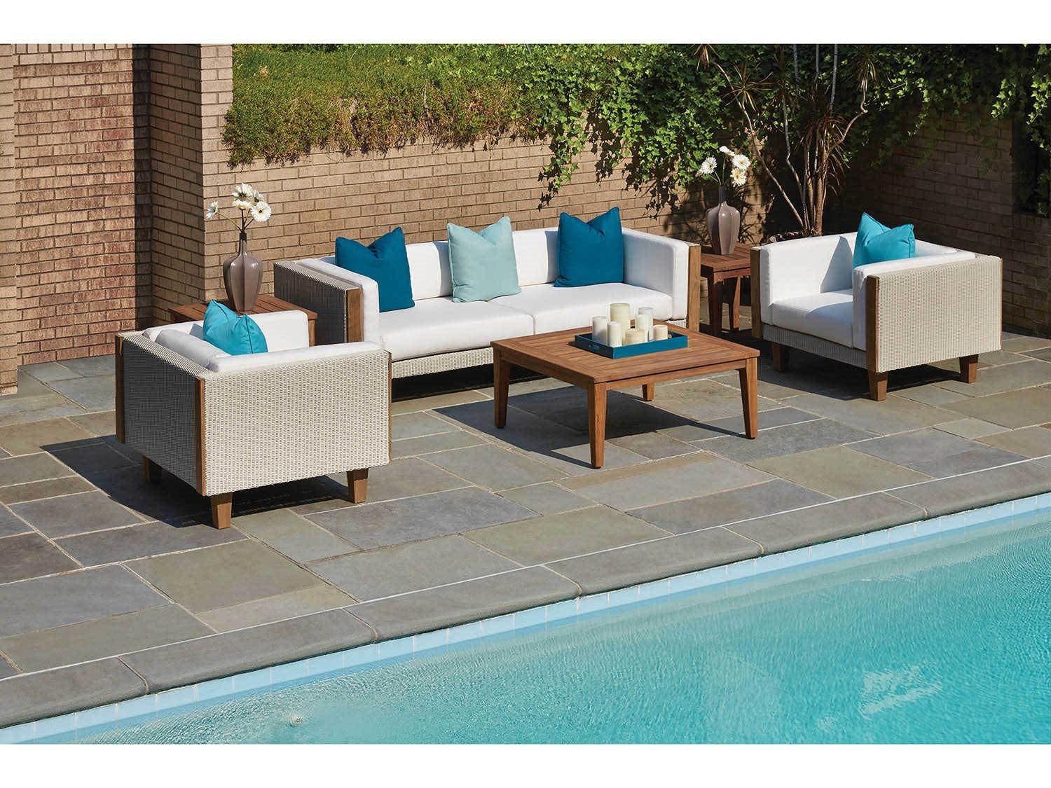 Lloyd Flanders Catalina Wicker Cushion Outdoor Patio Lounge Set