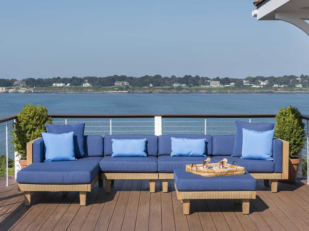 Lloyd Flanders Catalina Wicker Cushion Sectional Patio Lounge Set