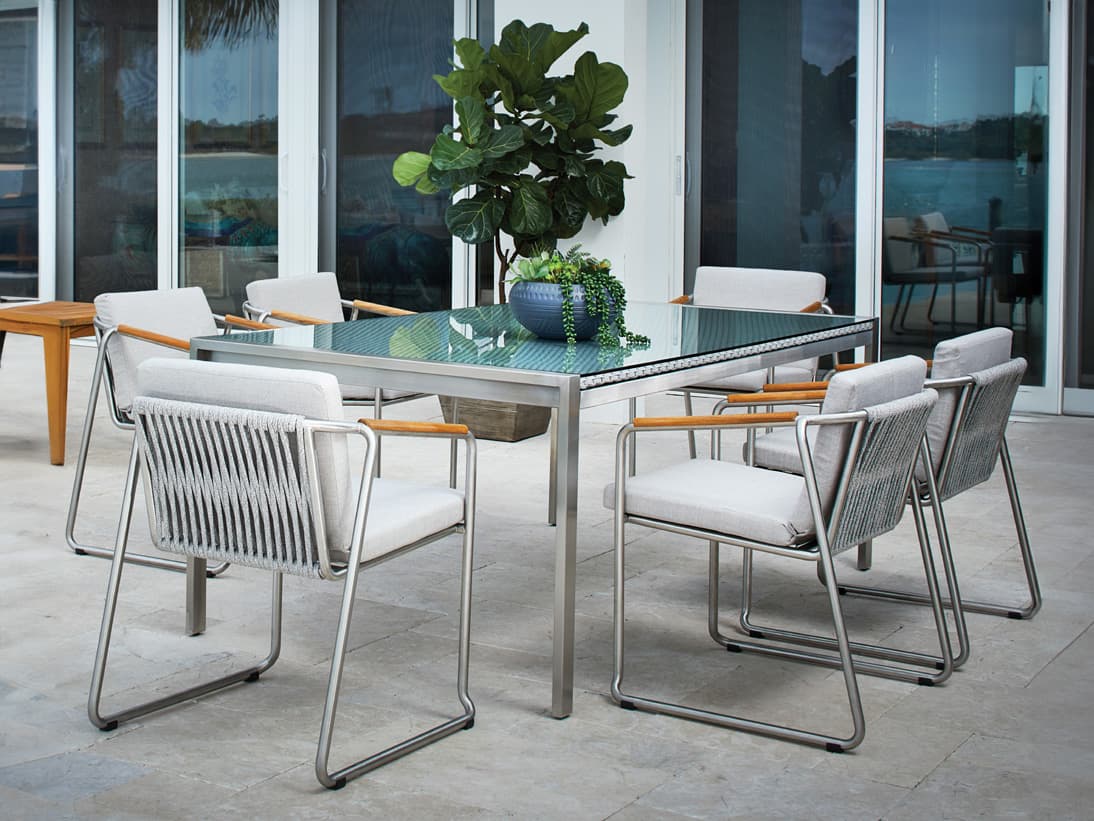 Lloyd Flanders Elevation Steel Outdoor Patio Dining Set