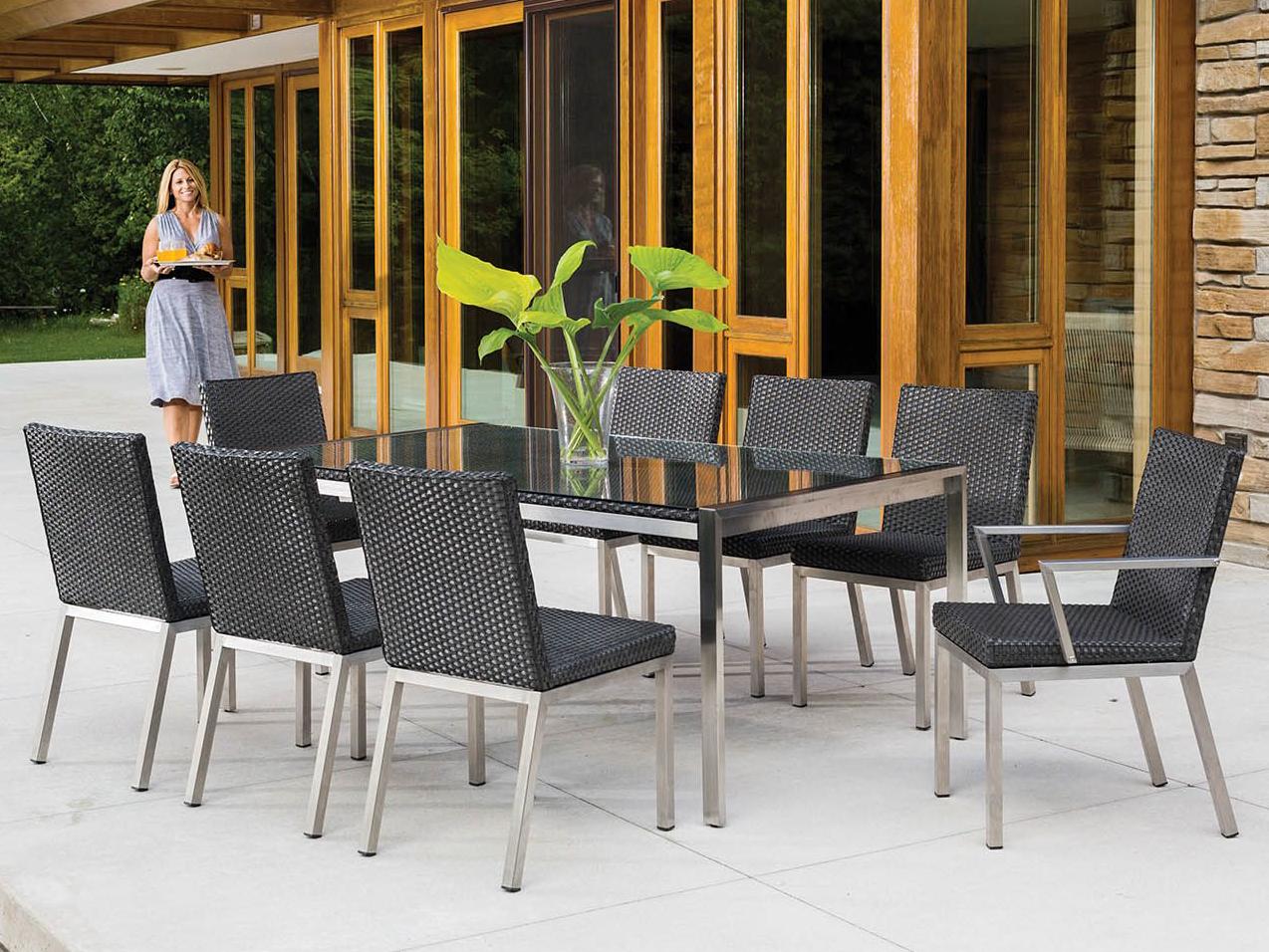 Lloyd Flanders Elements Steel Wicker Patio Dining Set