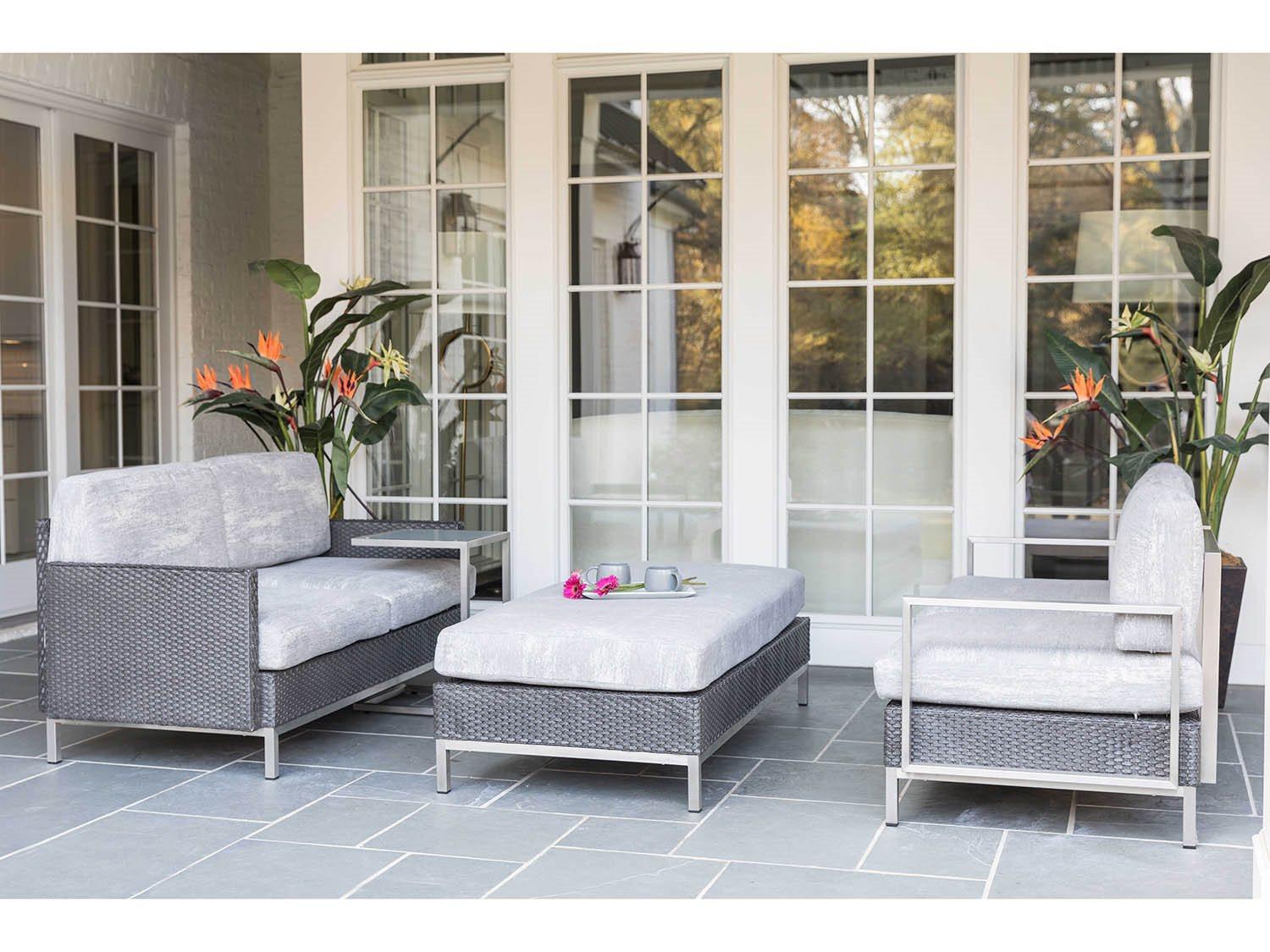 Lloyd Flanders Elements Steel Wicker Outdoor Lounge Set