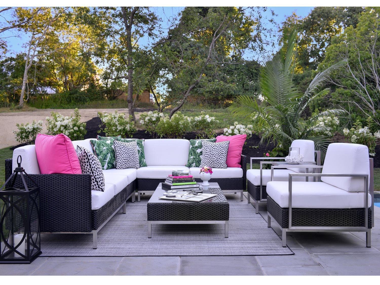 Lloyd Flanders Elements Wicker Sectional Outdoor Lounge Set