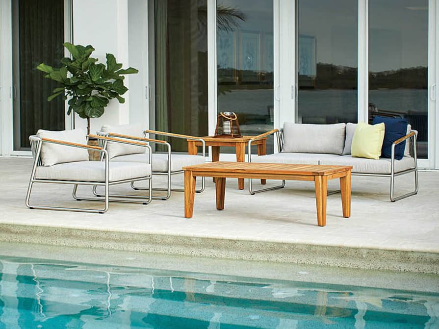 Lloyd Flanders Elevation Stainless Steel Patio Lounge Set