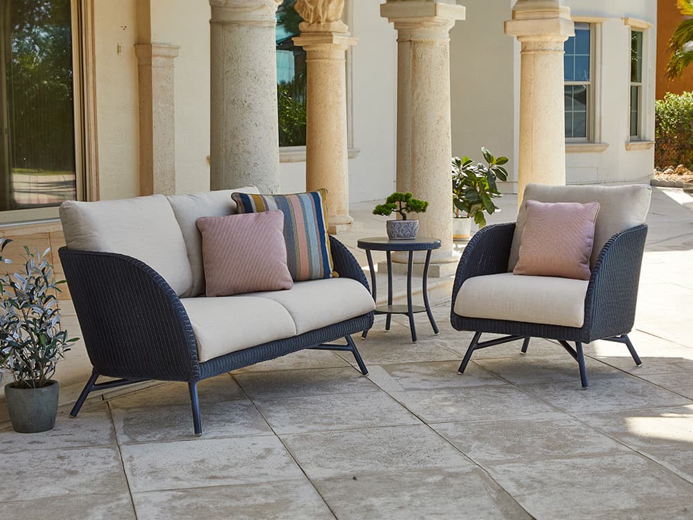 Lloyd Flanders Essence Wicker Cushion Patio Lounge Set